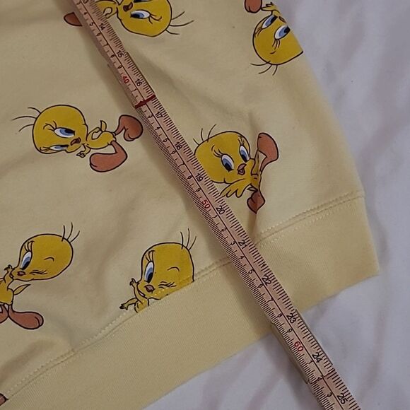 Looney Tunes Tweety Bird Sweatshirt Crew Neck All Over Print Cotton Blend Sz S - Picture 5 of 7